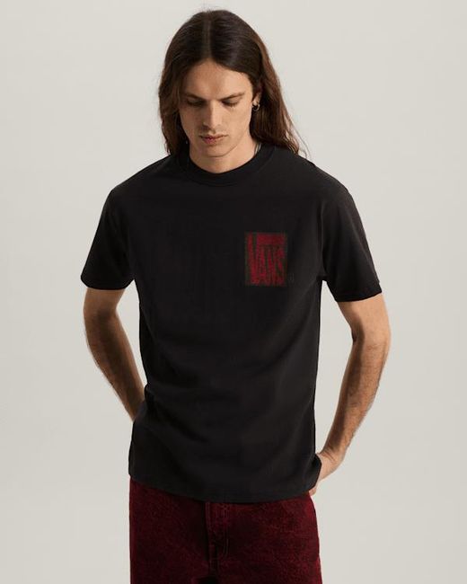 Vans Black Stretch Stack Crackle T-Shirt for men