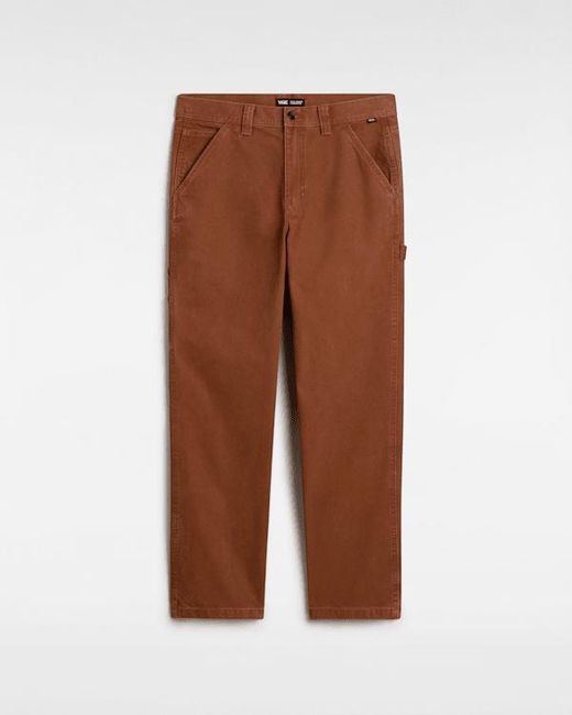 Vans Brown Drill Chore Vintage Wash Trousers for men