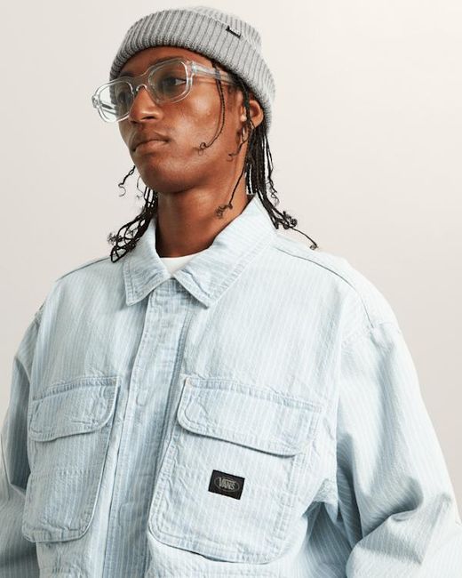 Vans Blue Umber Denim Stripe Jacket for men