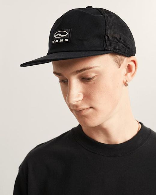 Vans Black Sidestripe Trucker Hat for men