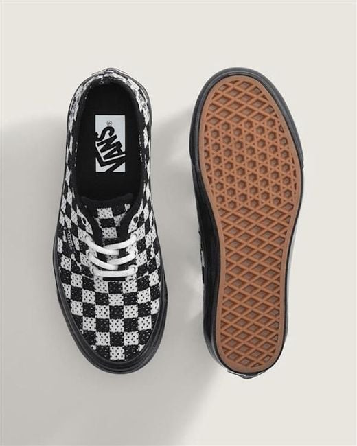 Vans Black Premium Authentic Checkerboard Shoes for men