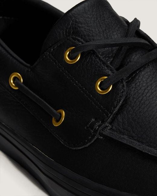 Vans Black 2-Eyelet Boat Shoes for men