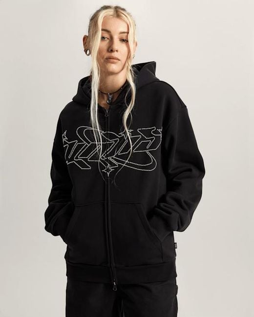Vans Black Y2K Star Zip Pullover Hoodie