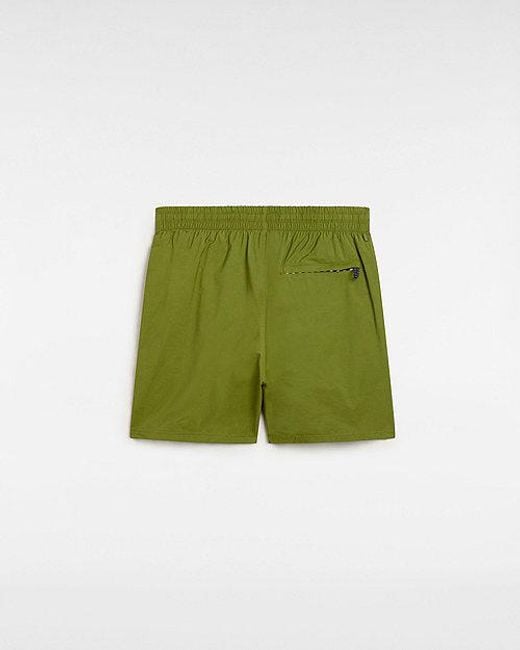 Vans Green Primary Solid Elastic Boardshorts (Pesto) for men