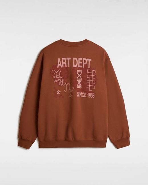 Vans Brown Art Dept. Crew Sweatshirt for men