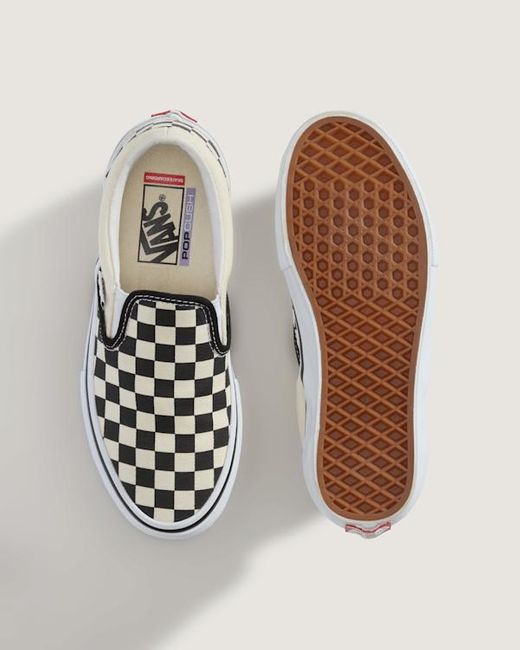 Vans Metallic Skate Checkerboard Slip-On Shoes (Checkerboard) for men