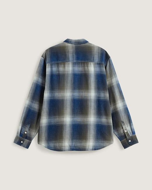 Vans Blue Plaid Long Sleeve Shirt for men