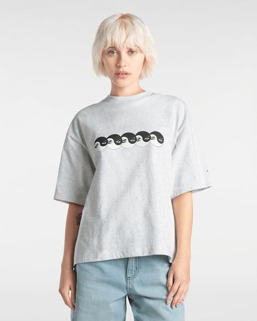Vans White Skate Ying Yang Eyes T-Shirt for men