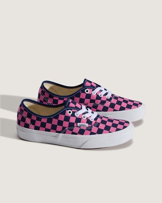 Vans Purple Authentic Checkerboard Shoes for men