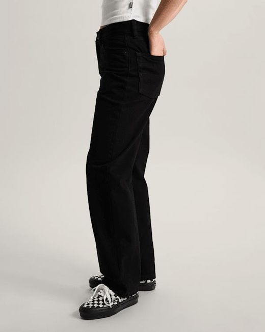 Vans Black Check-5 Mid Rise Straight Trousers