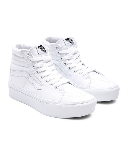 Zapatillas Sk8-hi 2.0 Con Plataforma Vans de Lona de color Blanco | Lyst