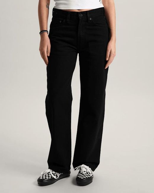 Vans Black Check-5 Mid Rise Straight Trousers