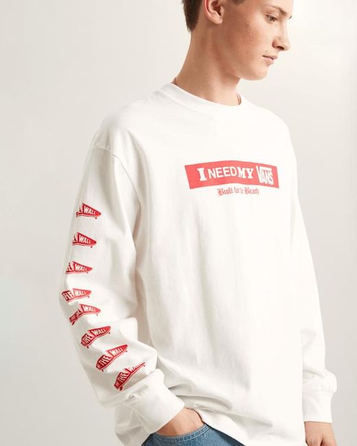 Vans White I Need My Long Sleeve T-Shirt for men