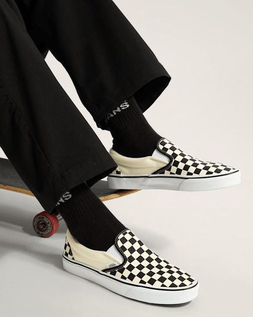 Vans Checkerboard Classic Slip-On Schuhe, Herren, Größe in Metallic für Herren