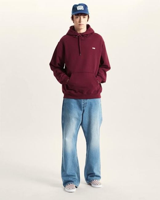 Vans Red Left Chest Ii Logo Pullover Hoodie for men