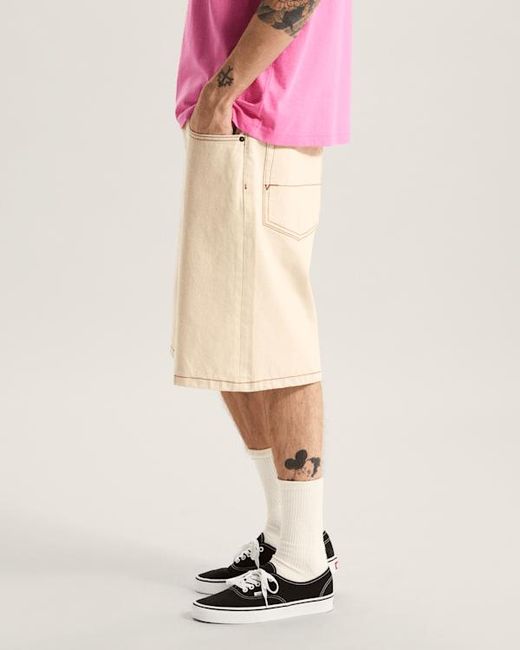 Vans Natural Check-5 Baggy Denim Shorts for men