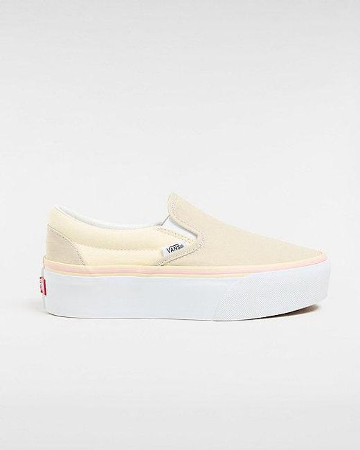 Vans White Classic Slip-on Checkerboard Stackform Shoes