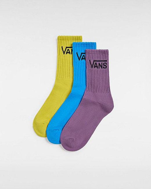 Vans Blue Classic Crew Socks (3 Pairs) (Grape Jam)