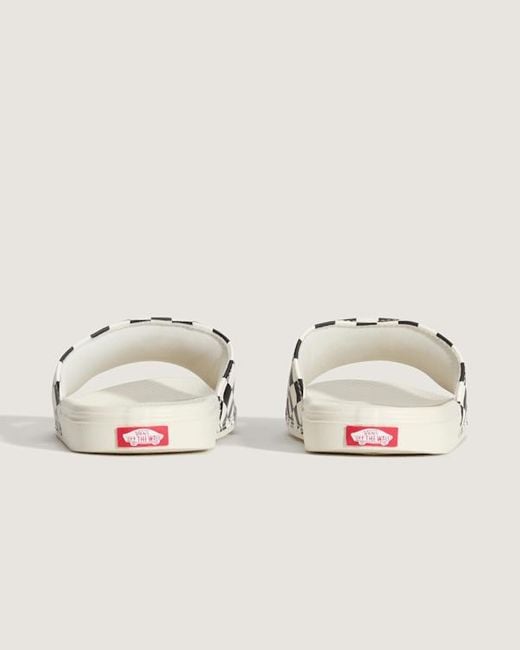 Vans White Checkerboard La Costa Slide-On, Frau, Größe