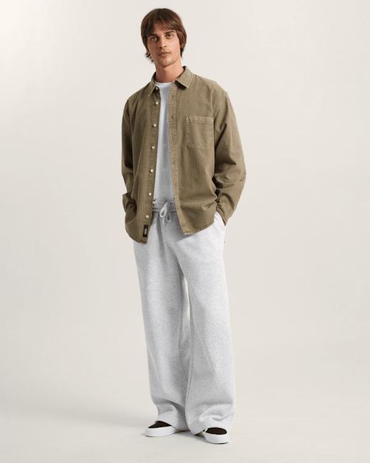 Vans Green Lawson Seersucker Pigment Long Sleeve Shirt, Size: L (8.5-12​ for men