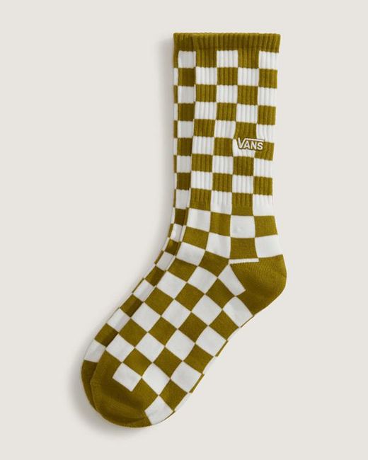 Vans White Checkerboard Crew Socks (1 Pair) Size: L (8.5-12​ for men