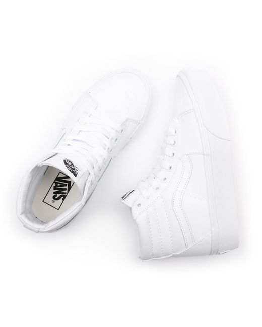 Zapatillas Sk8-hi 2.0 Con Plataforma Vans de Lona de color Blanco | Lyst