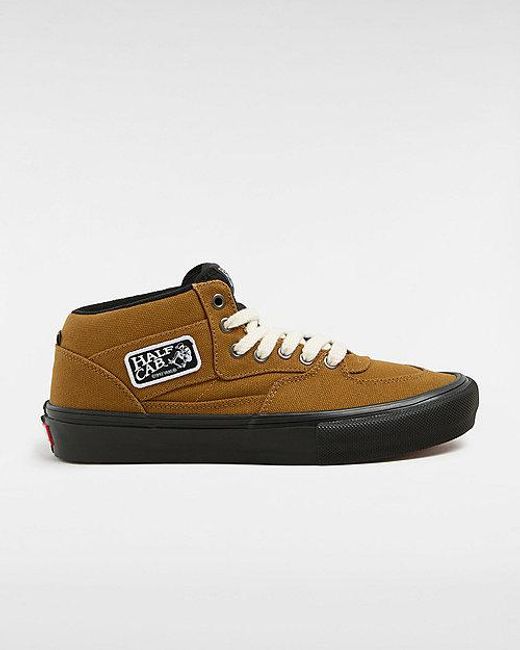 Vans Brown Skate Half Cab Duck Canvas Shoes (Golden/Bl)