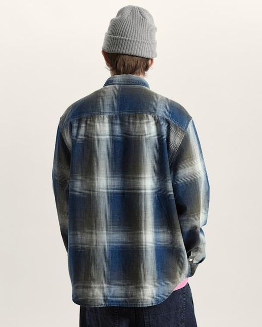 Vans Blue Plaid Long Sleeve Shirt for men