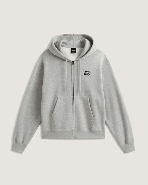 Vans Gray Stretch Logo Zip Pullover Hoodie for men