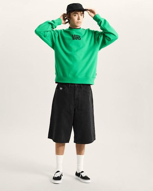 Vans Green Stretch Logo Crew Sweatshirt for men