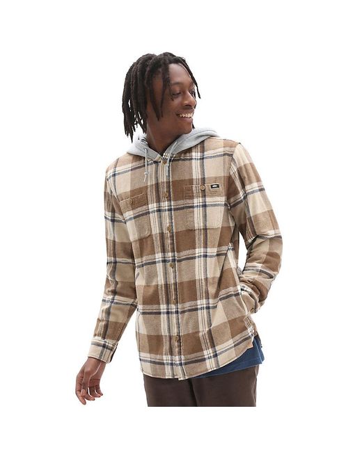 Vans Lopes Hooded Shirt in Brown for Men Lyst UK