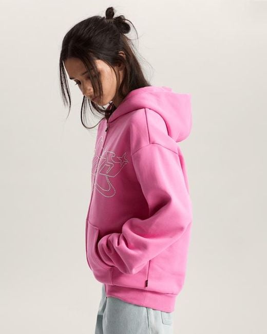 Vans Pink Y2K Star Zip Pullover Hoodie