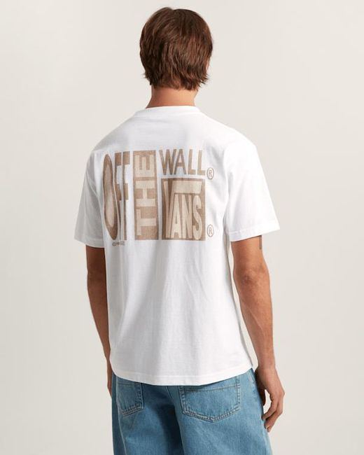 Vans White Stretch Stack Crackle T-Shirt for men
