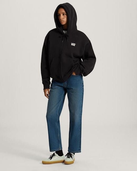 Vans Blue Stretch Logo Zip Pullover Hoodie for men