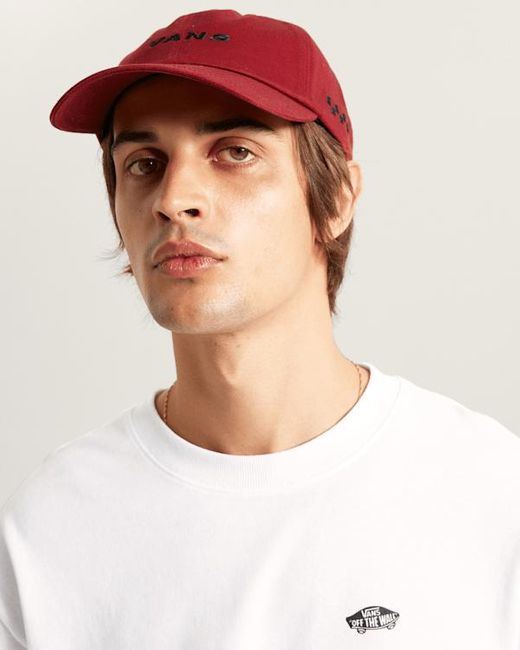 Vans Red Check Side Snapback Hat for men