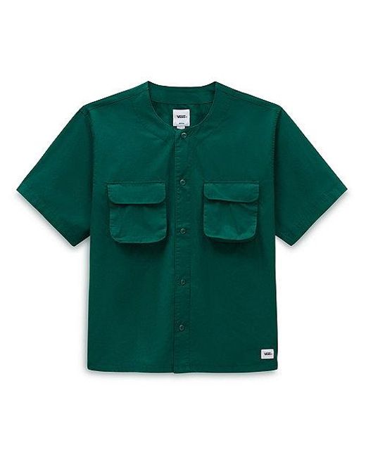 Vans Premium Cargo Geweven Overhemd Met Korte Mouwen in het Green voor heren