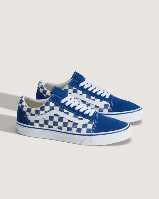 Vans Blue Old Skool Checkerboard Shoes for men
