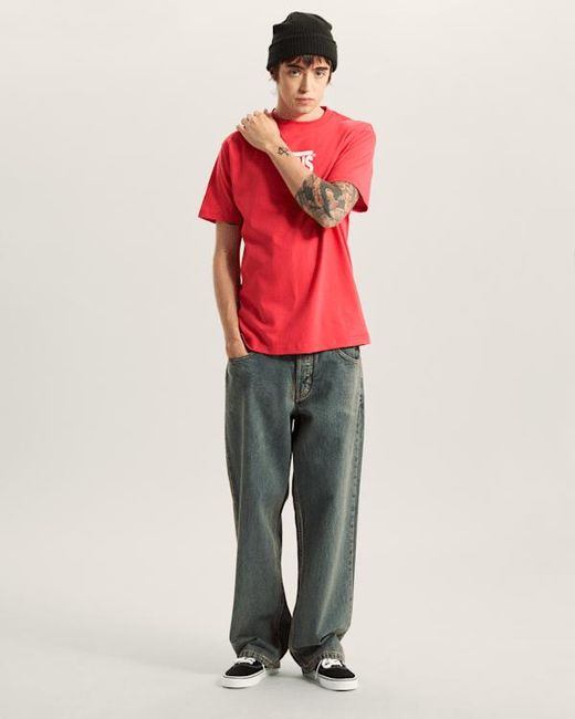 Vans Red Stretch Logo T-Shirt for men