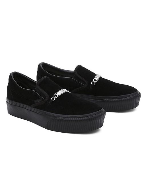 Vans Black X Karina Rozunko Slip-on Platform Shoes