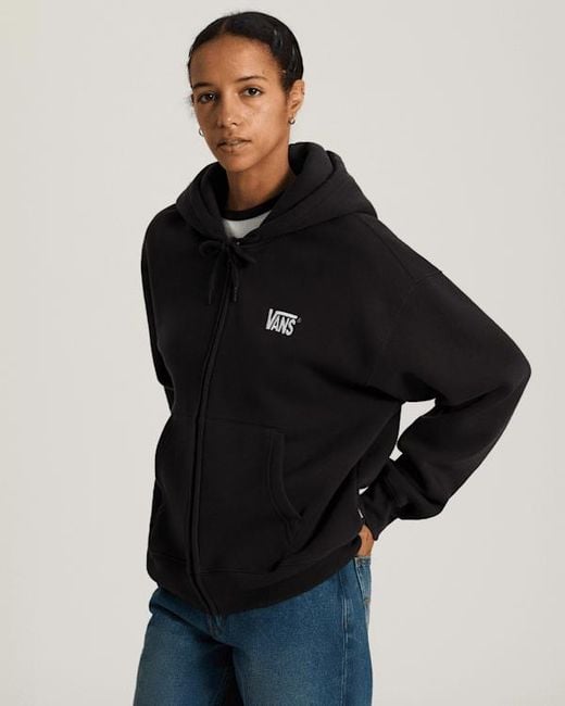 Vans Blue Stretch Logo Zip Pullover Hoodie for men