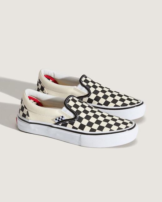Vans Metallic Skate Checkerboard Slip-On Shoes (Checkerboard) for men