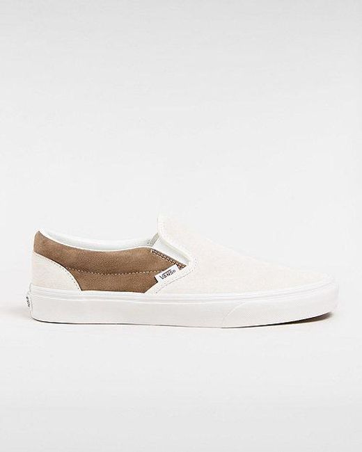 Vans White Classic Slip-on Pig Suede Shoes