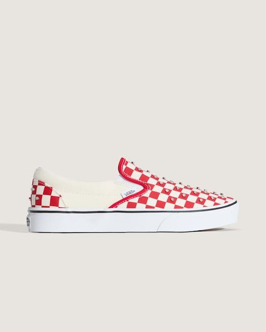 Vans Slip-On Checkerboard Rhinestone Schuhe, Herren, Größe in White für Herren