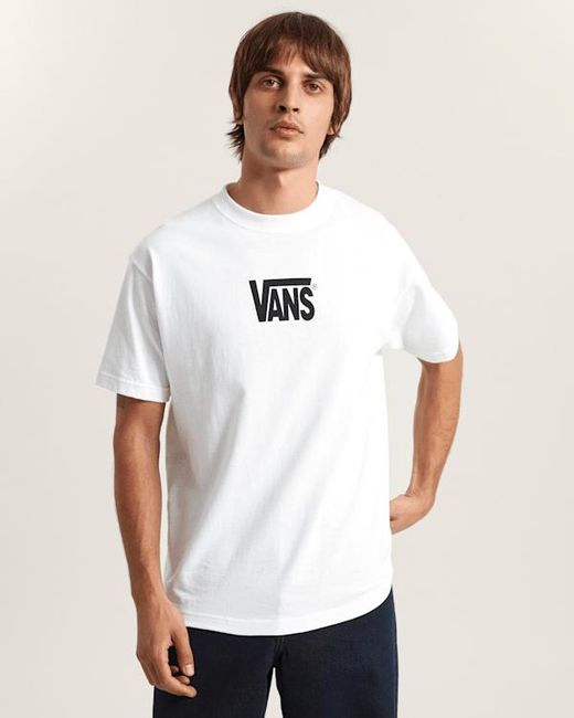 Vans White Stretch Logo T-Shirt for men