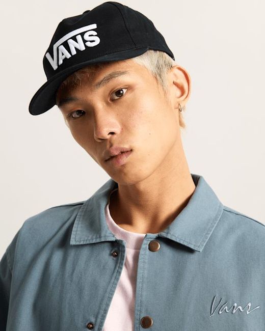 Gorra Con Cierre Ajustable Trasero Y Logotipo Drop V, Hombre, Talla Vans de hombre de color Black