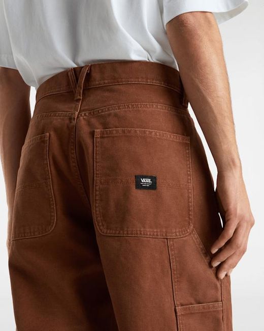 Vans Brown Drill Chore Vintage Wash Trousers for men