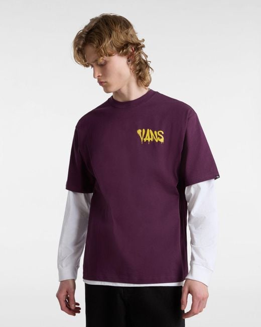 Vans Factory Spray Loose Fit T-Shirt (Blackberry Wine) Herren, Größe in Purple für Herren