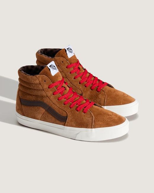 Vans Brown Sk8-Hi Pig Suede Shoes
