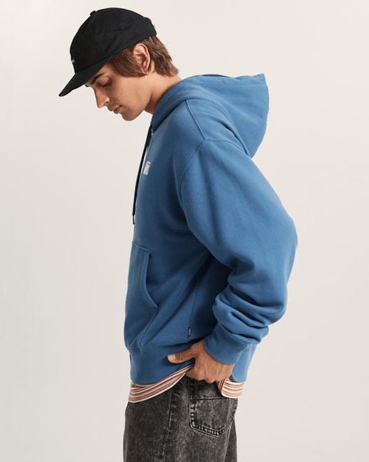 Vans Blue Stretch Logo Zip Pullover Hoodie for men