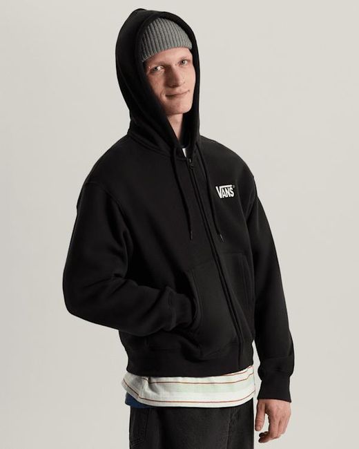 Vans Blue Stretch Logo Zip Pullover Hoodie for men